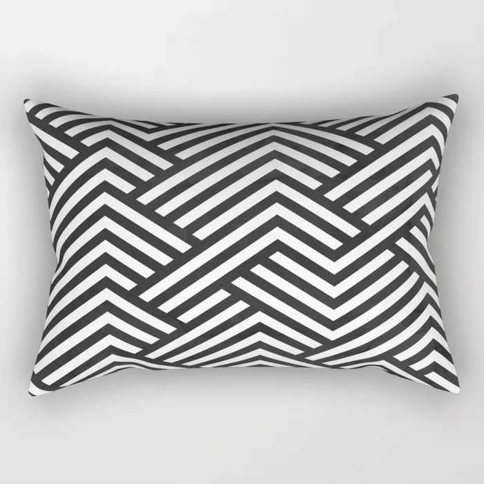 Black and White Simple Geometric Rectangle case Home Decor Car Sofa Cushion Cover Accessories 30x50cmM251119