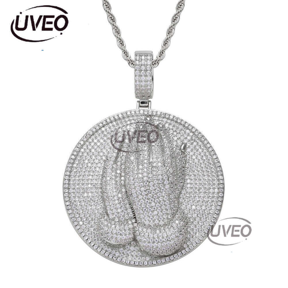 Luxury designer new Prayer Pendant Hip Hop Men Women Ice out VVS Moissanite necklace collarbone Chain with free shipping