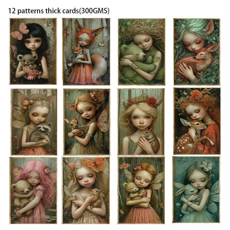 JAIIMAN 44pcs Card and Sticker Animal Woodland Fairyfor Holiday Party Flag DIY BottlePaper Craft Junk JournalScrapbooking G251119