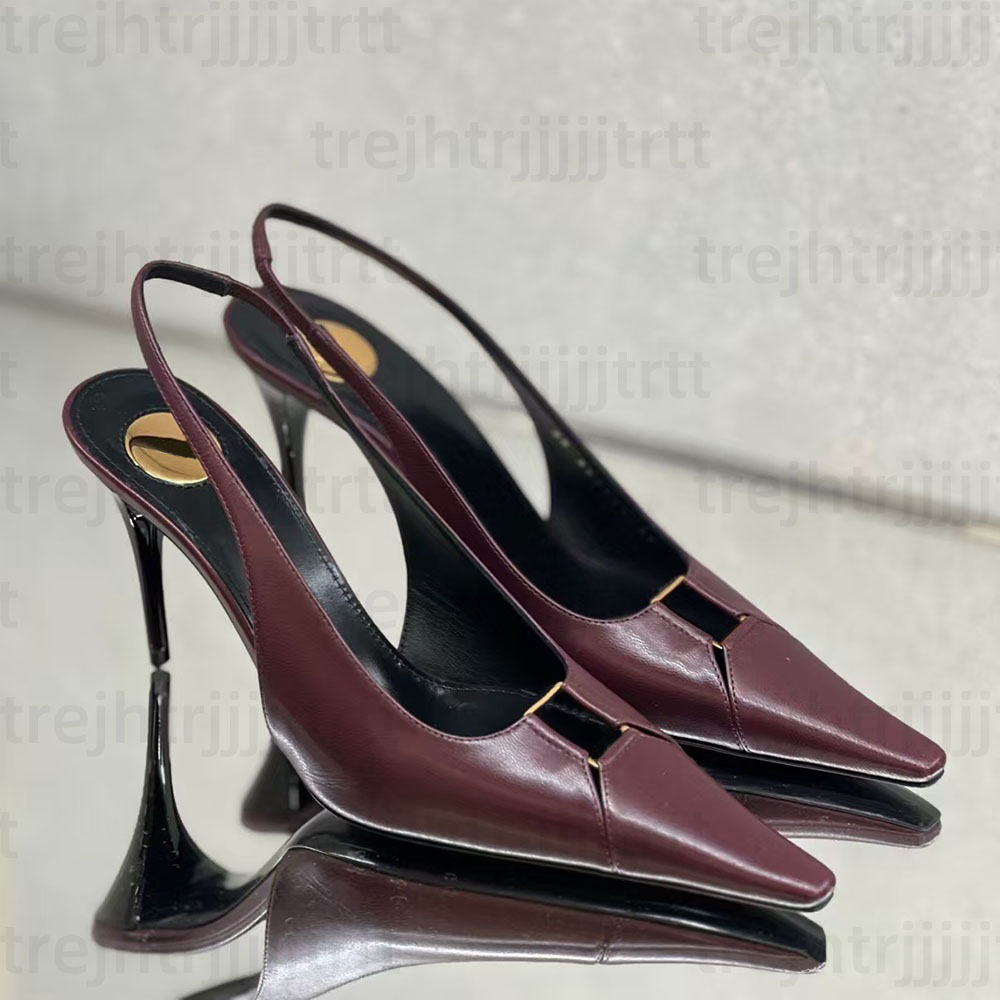 Luxury women Stiletto Heel Slingbacks Sandals Pumps Fashion Sexy Business Square Toes Dress Shoes designer Evening Shoes Factory footwear size 34-42 with box