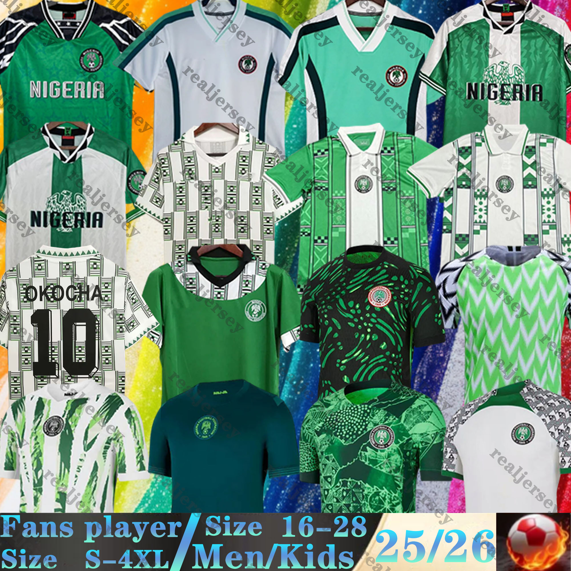 2025 2026 Nigeria Soccer Jerseys RETRO 94 96 98 Home OSIMHEN IHEANACHO 22 23 24 25 26 MEN uniforms football Shirt OKOCHA SIMON LOOKMAN 2018 2022 Kids kit boys Training