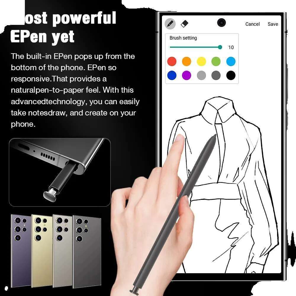 S24 7.3 inch extra large mobile unlock touch screen Android smart 13 system camera phone HD display face recognition 1TB high-end custom