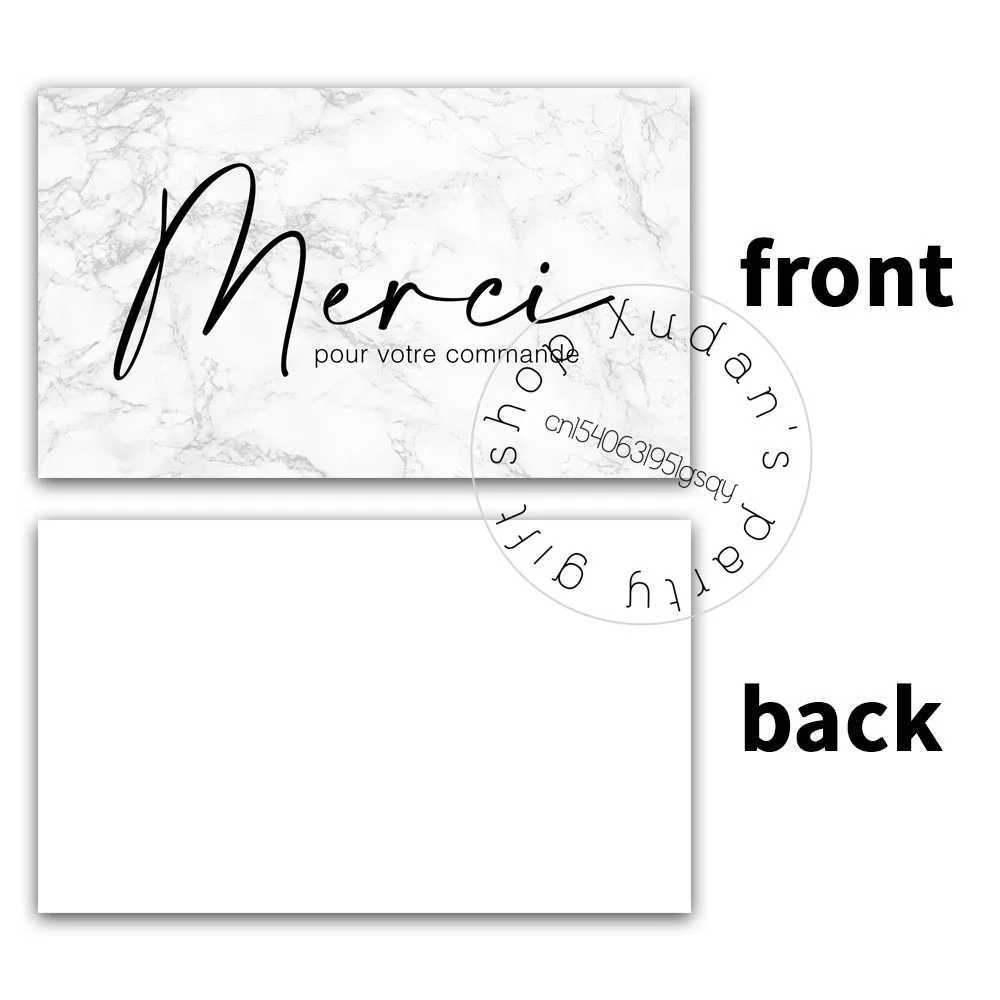 30pcs French MERCI Card Thank you for your support Thanks Greeting Card Appreciation Cardstock for Sellers Gift G251119