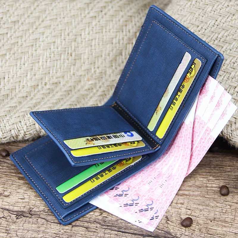 New Slim Vintage Men Wallets High Quality Card Holder Male Purses Photo Holder PU Leather Small Mens Clutch WalletT251119