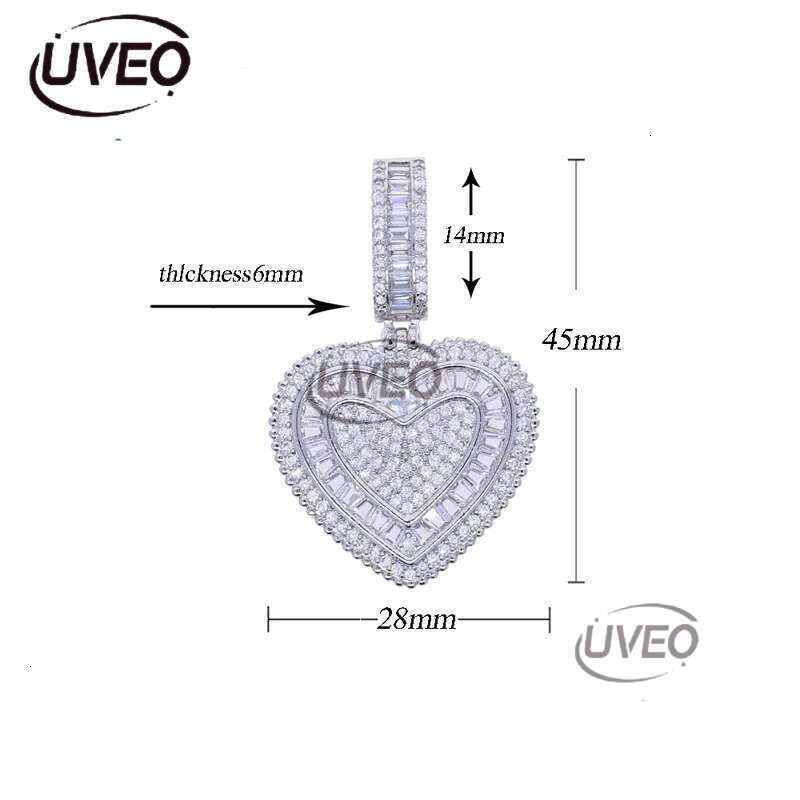2025 New Fashion Lover Bg 5A Cz Heart Pendant Necklace Iced Out Cubic Zirconia Charm Hip Hop Jewelry for Girls Women Gift