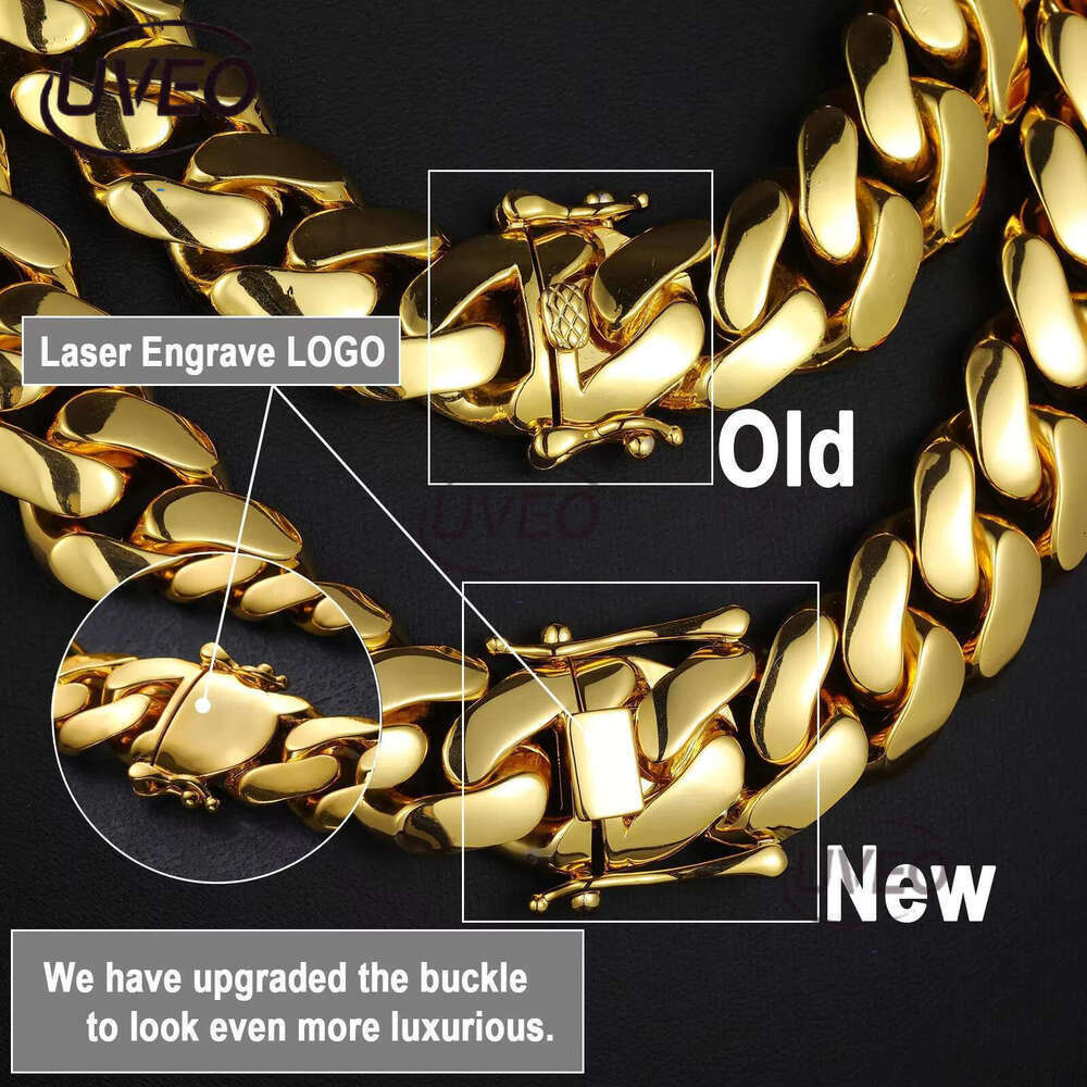 Cadenas cubana Wholesale Hip Hop Jewelry 14K Gold Plated Choker Solid Miami Cuban k Chain Necklace For Men