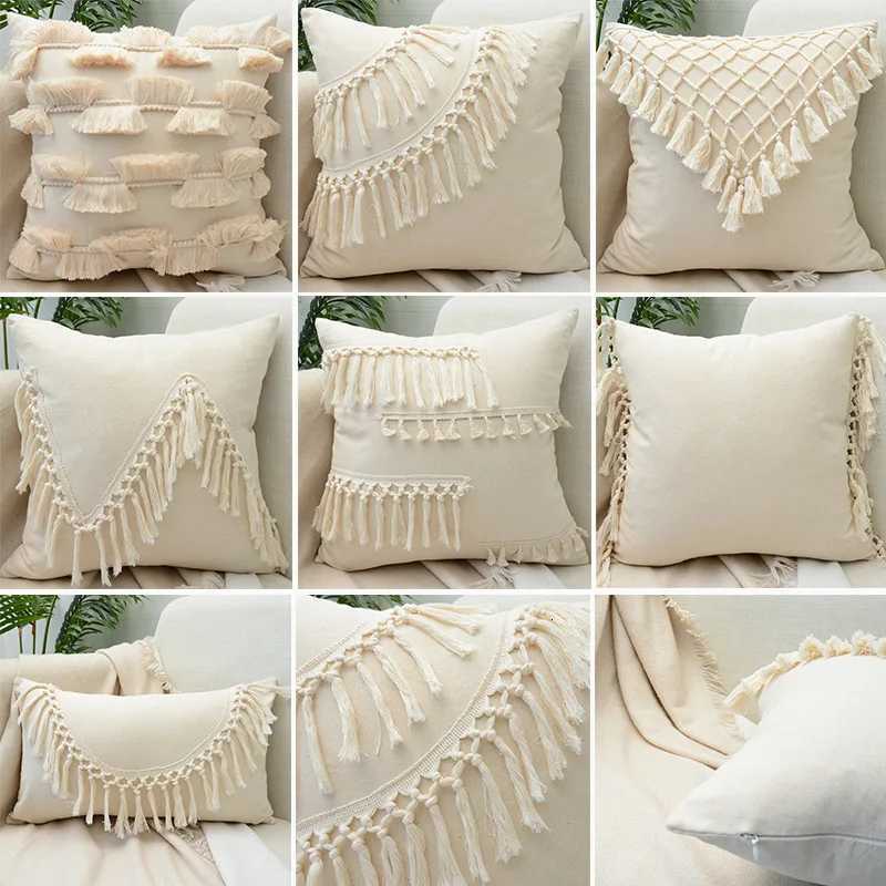 Cross-border Bohemian Moroccan cotton and linen fringed cover ins sofa cushion coverM251119