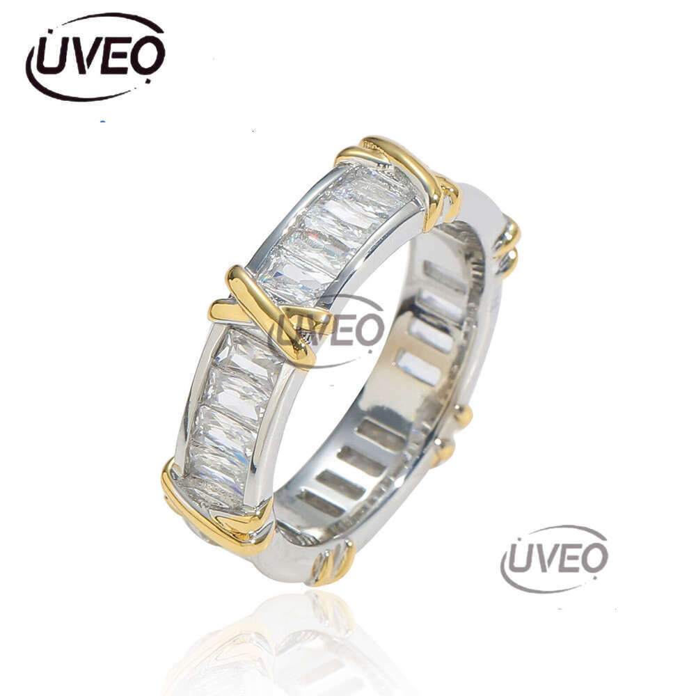 Luxury designer two-tone cross with ice out VVs Moissanite ring, free delivery of hip hop diamond ring for men and women