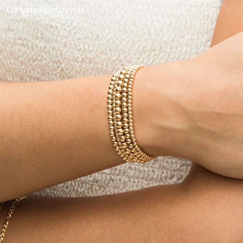 Handmade Gold Beads Bracelet 14K Gold Filled Bracelet Gold Jewelry Boho Bracelets Vintage Boho Women Jewelry 250417