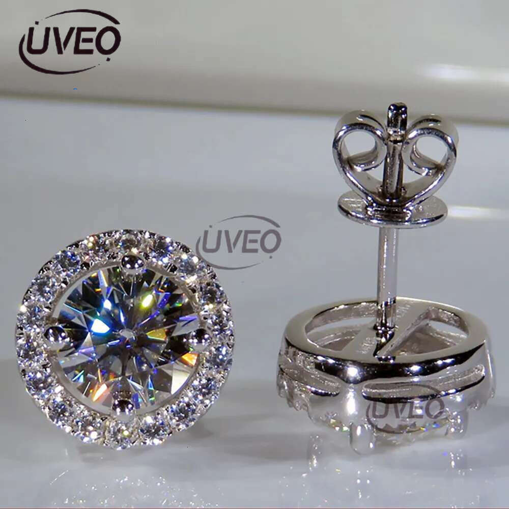 Classic Sterg Sier Stud 4mm Round Simulated Dia Earrings for Women Men Jewelry