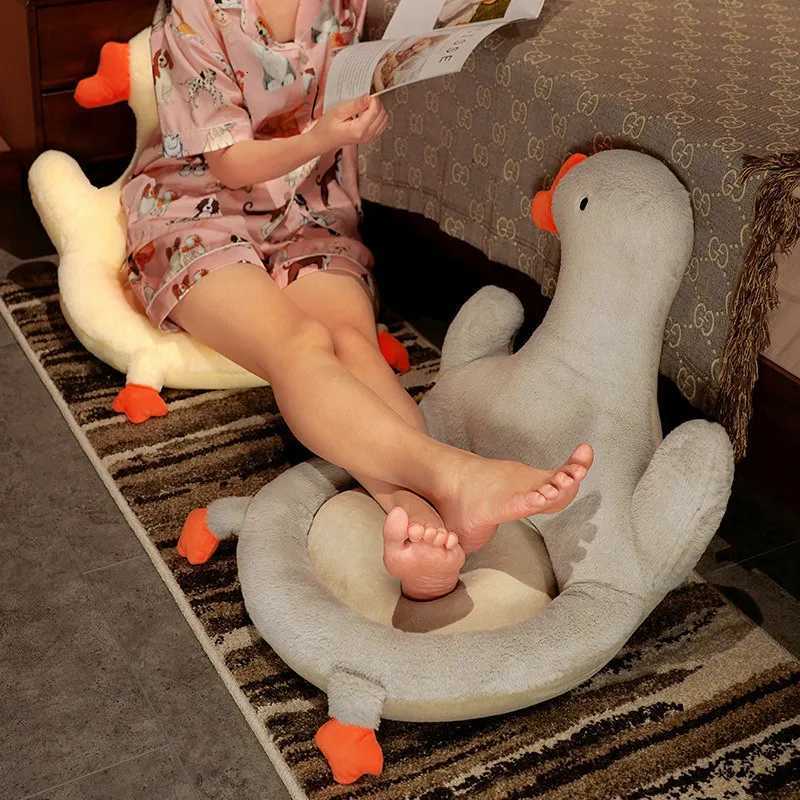 Cute Goose Stuffed Cushion Kawaii Body Soft Cozy Seat Pad Gaming Chair Back Cushion Animal Throw Home AccessoryM251119
