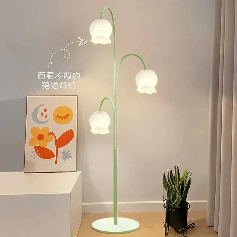 Lily of the Valley cream wind floor lamp flower childrens room vertical bedside lamp bedroom atmosphere lamp M251119