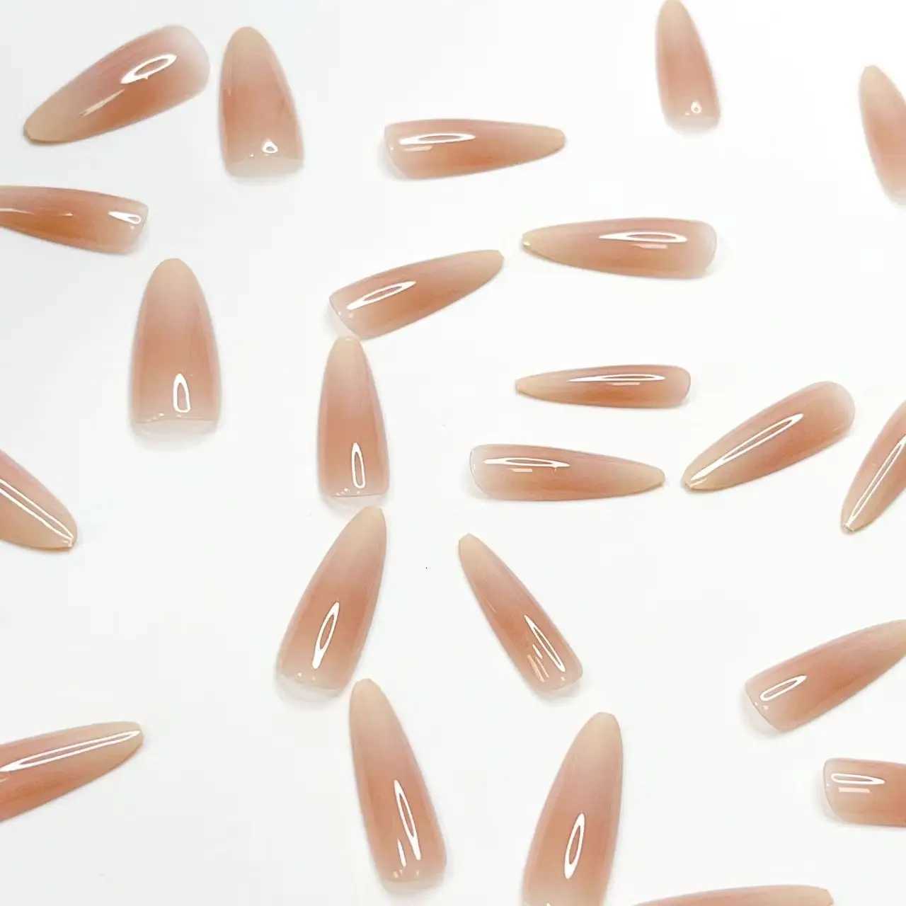 24-piece Long French Minimalist Gradient Fingernail with 1 Jelly and 1 Nail FileT251118T251119