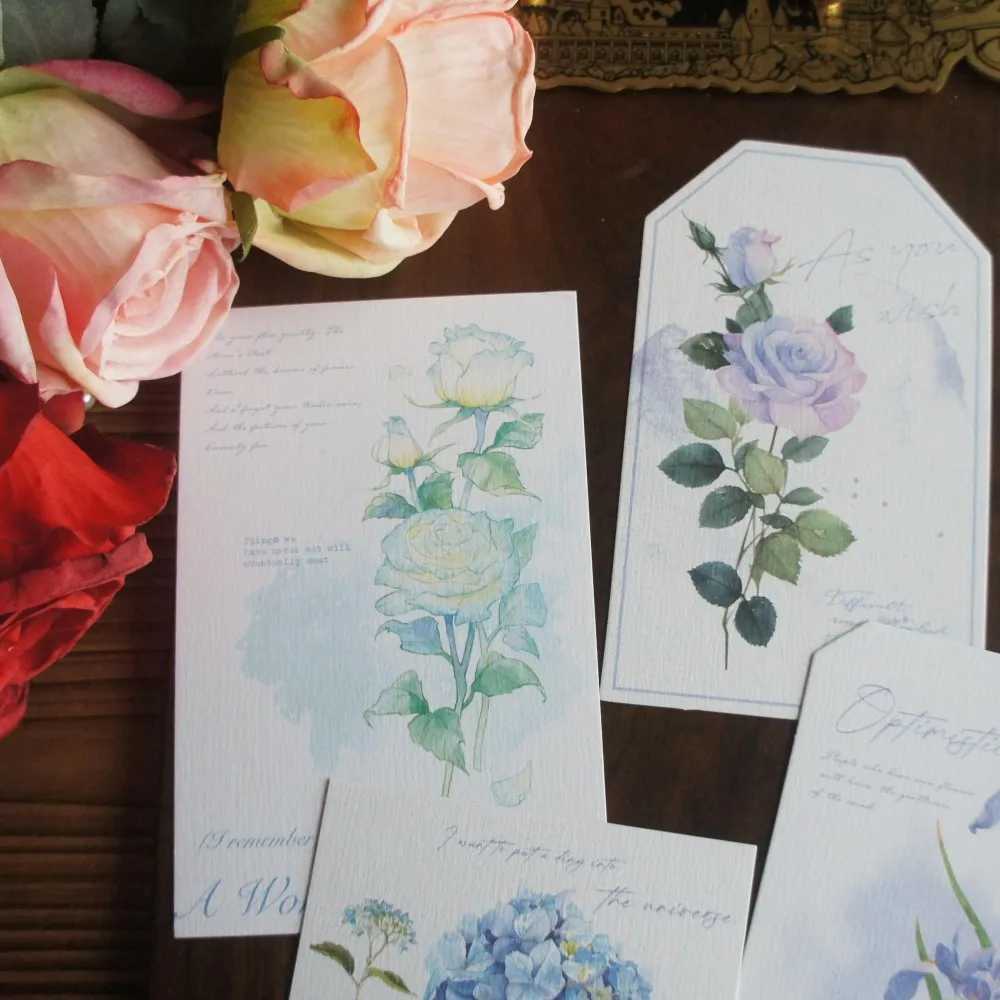 15pcs Watercolor Flower Painting Design As Post Card Gift Greeting Cards Gift Party Invitation Scrapbooking Use G251119