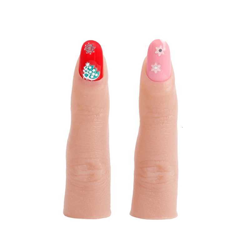 Soft Silicone Fake Finger for Nail Practice With Joints Bendable False Fingernails Hand Nails Tip Manicure Training AccesoriesT251118T251119