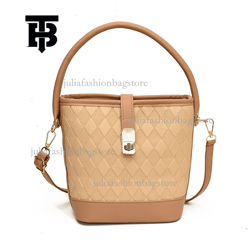 TB BHULAMTE Designer Women's Fashionable Plaid Single Shoulder Small Square Bag Summer New Korean Luxury Handbag Temperament Metal Buckle Bucket 