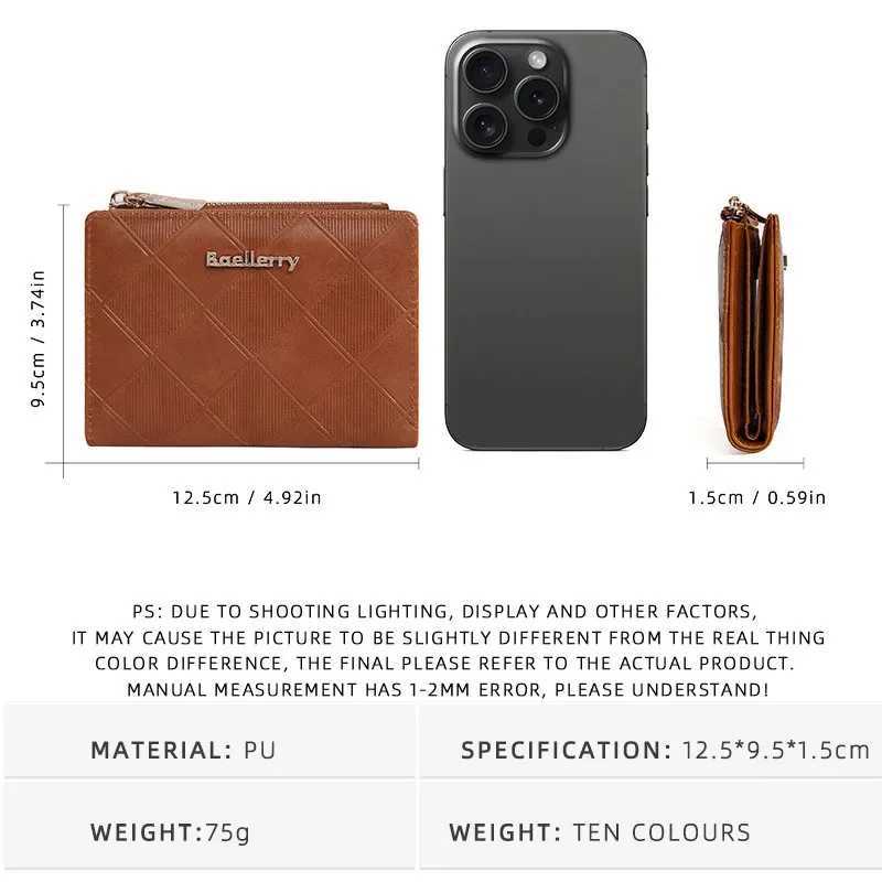 2025 New Coin Wallet Card Bag PU Leather Multi Objects Pocket Fashion Pattern Korean Minimalist Wallets Short Small Zipper PurseT251119