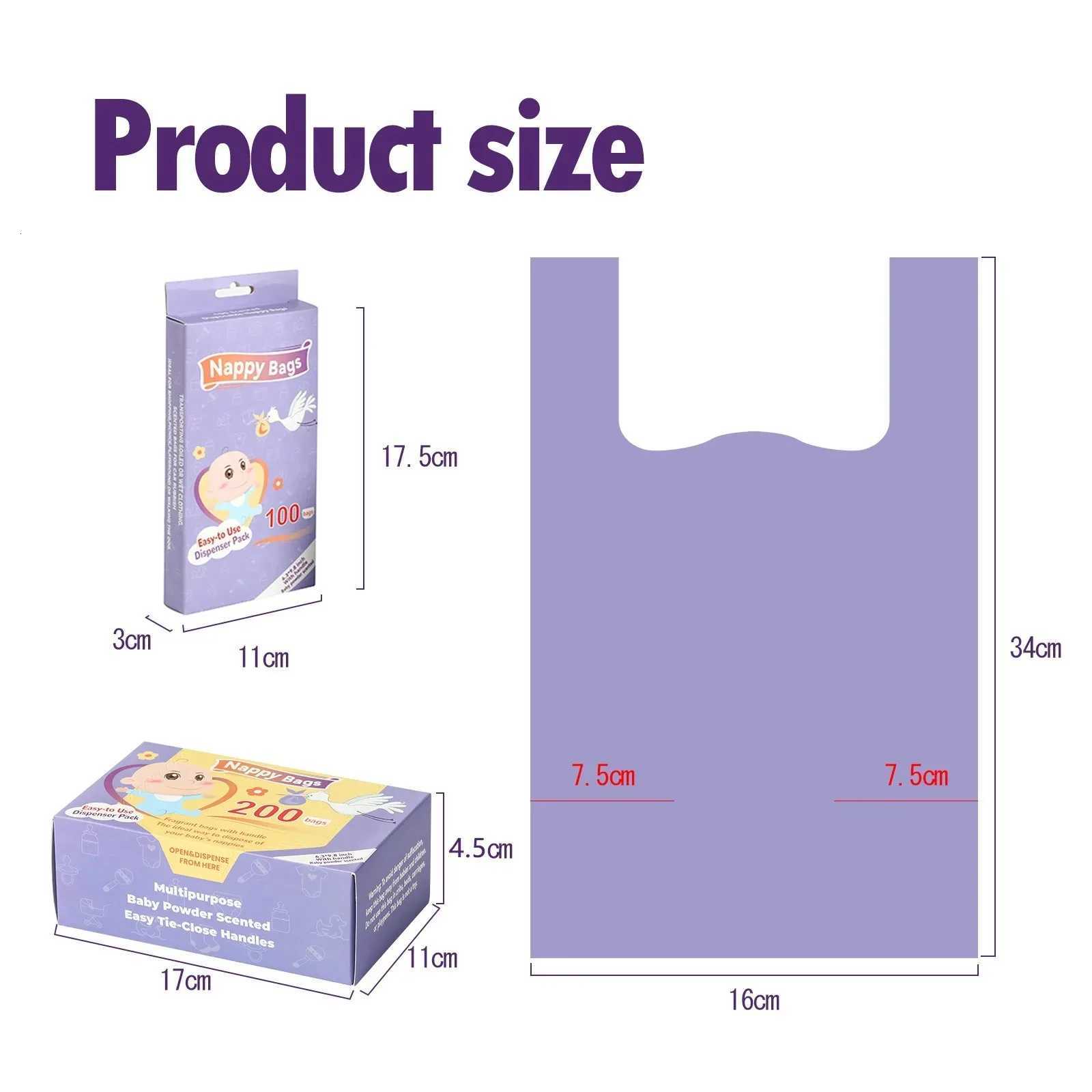 100/200pcs Portable Garbage Bag Disposable Nappy Bags Scented Hygiene Bags For Diaper Disposal Or Feminine Products C251119