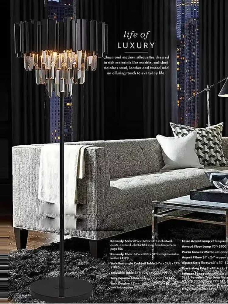 Luxury Crystal Lamp Modern Floor Lamp Bedroom Decorative Table Lamp Bedside Light Art Villa Living Room LED Lighting Shiny Lamp M251119