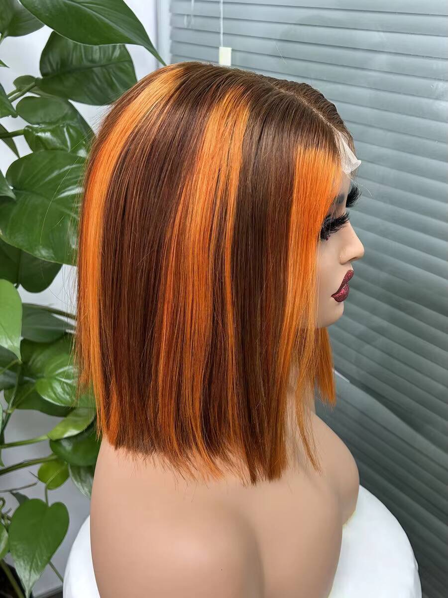 WXJLONGHAIR Double Drawn Bone Straight Human Hair Long Bob Wig 2X6 4x4 Transparent Lace Front Wig Human Hair Raw Vietnamese Wigs