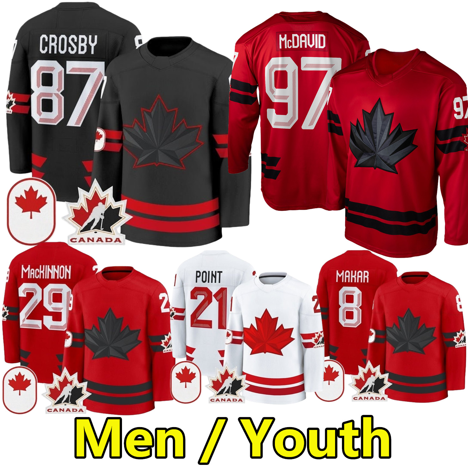 2026 Canada Team Hockey Jersey McDavid Sidney Crosby Nathan MacKinnon Cale Makar Brad Marchand Brayden Point Binnington Konecny Toews Sanheim Jarvis Theodore Hill