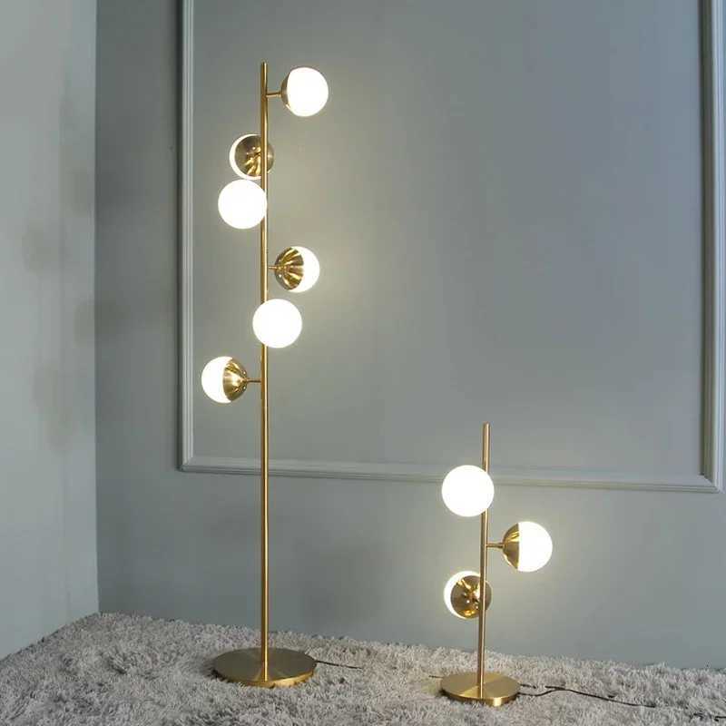 Postmodern Corner Floor Lamp Vertical Bar Glass Ball Lamps Living Room Nordic Decoration Home Designer Standing Lights M251119