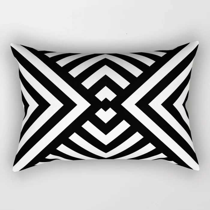 Black and White Simple Geometric Rectangle case Home Decor Car Sofa Cushion Cover Accessories 30x50cmM251119