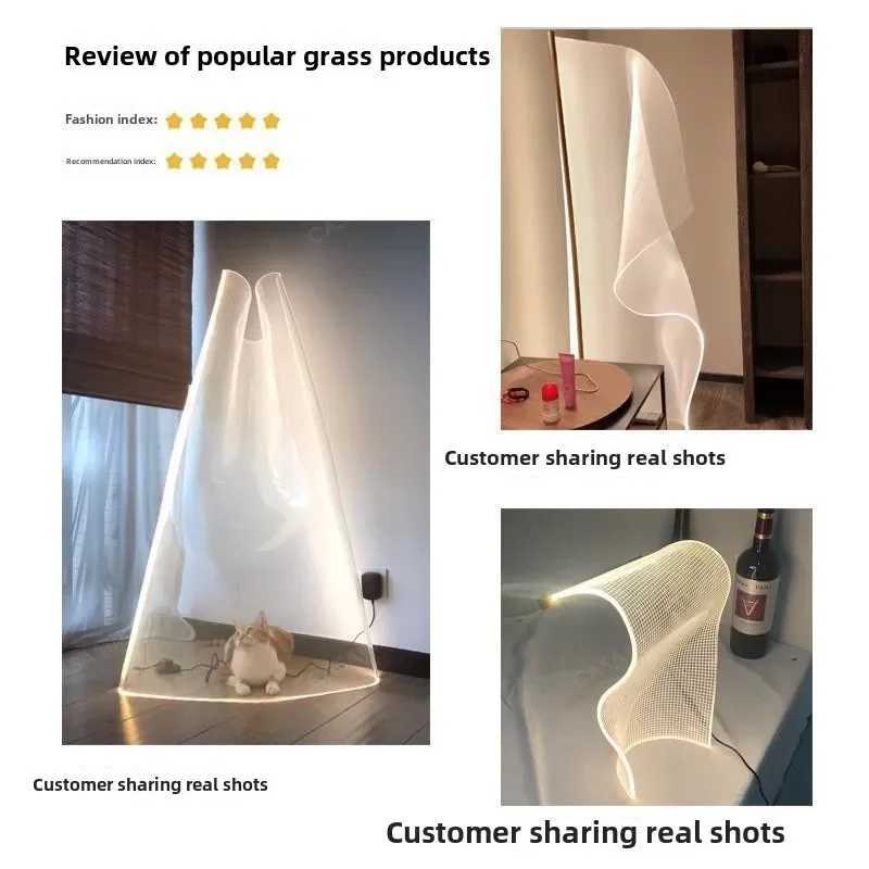 Nordic Acrylic Led Floor Lamp Ins Art Atmosphere Stand Lamp Postmodern Design Sense Led Light Guide Sofa Side Floor Lights M251119