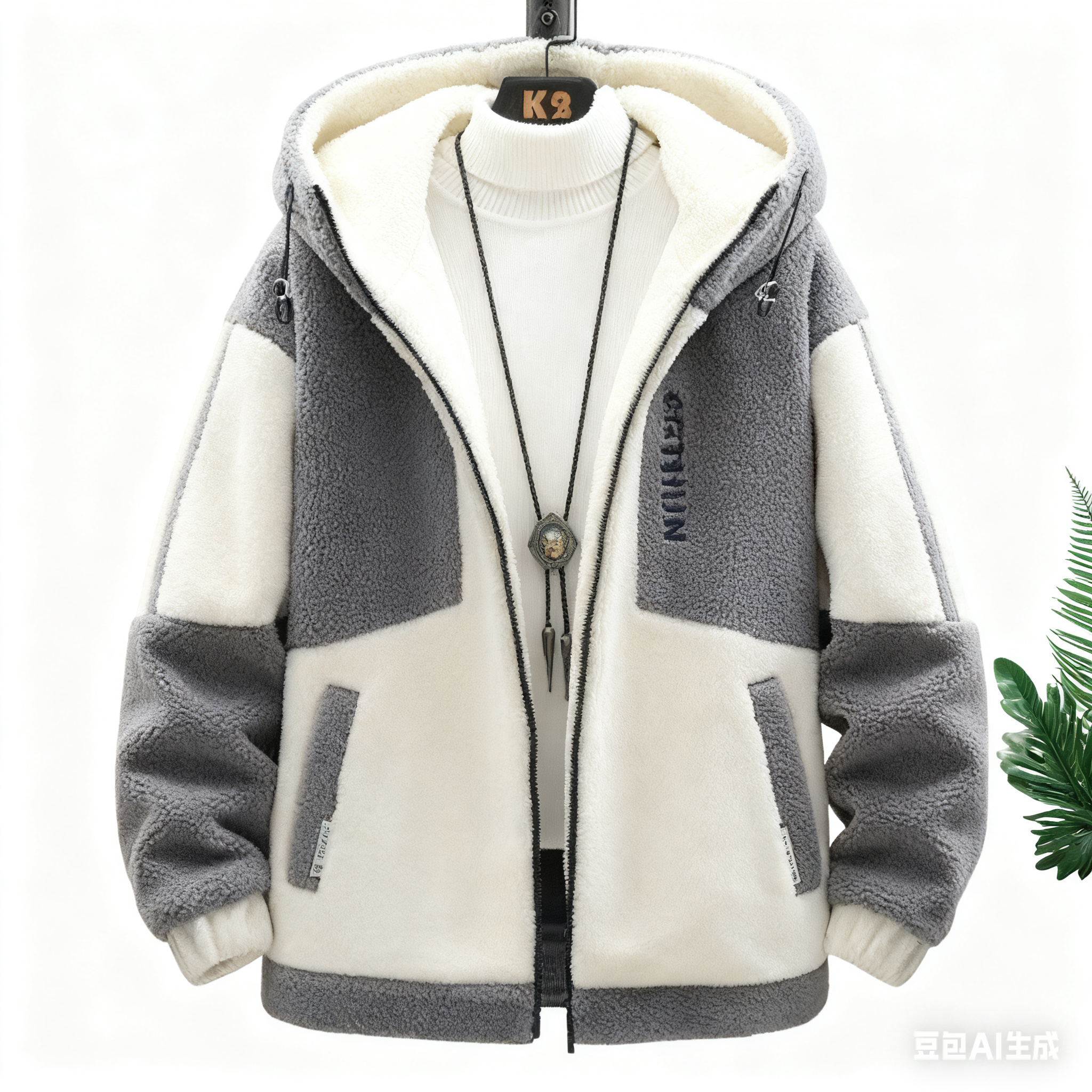 Men's Sherpa-Lined Thickened Hooded Jacket - Autumn Winter Casual Outerwear, Warm Fleece Lined Coat for Teenagers & Students