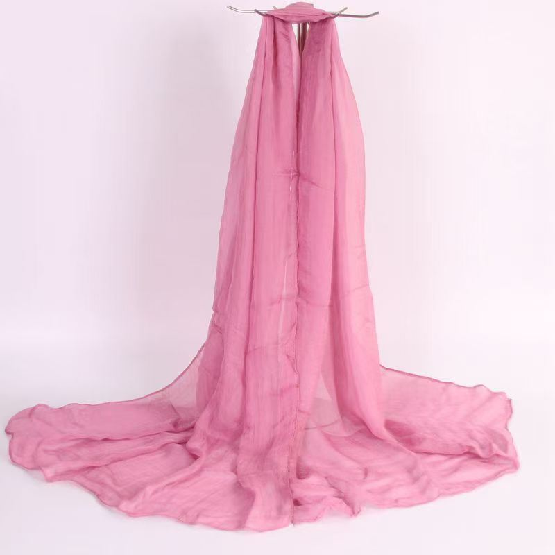 K443 Spring and summer new solid color silk scarf imitation silk shawl scarf women's super large super long beach towel manufacturers wholesale