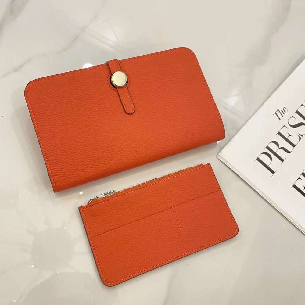 Genuine Leather Women Wallets Long Cowhide Purse High Capacity Gold/Sier Hasp Clutch Bag Brand Design Ladies Billfold