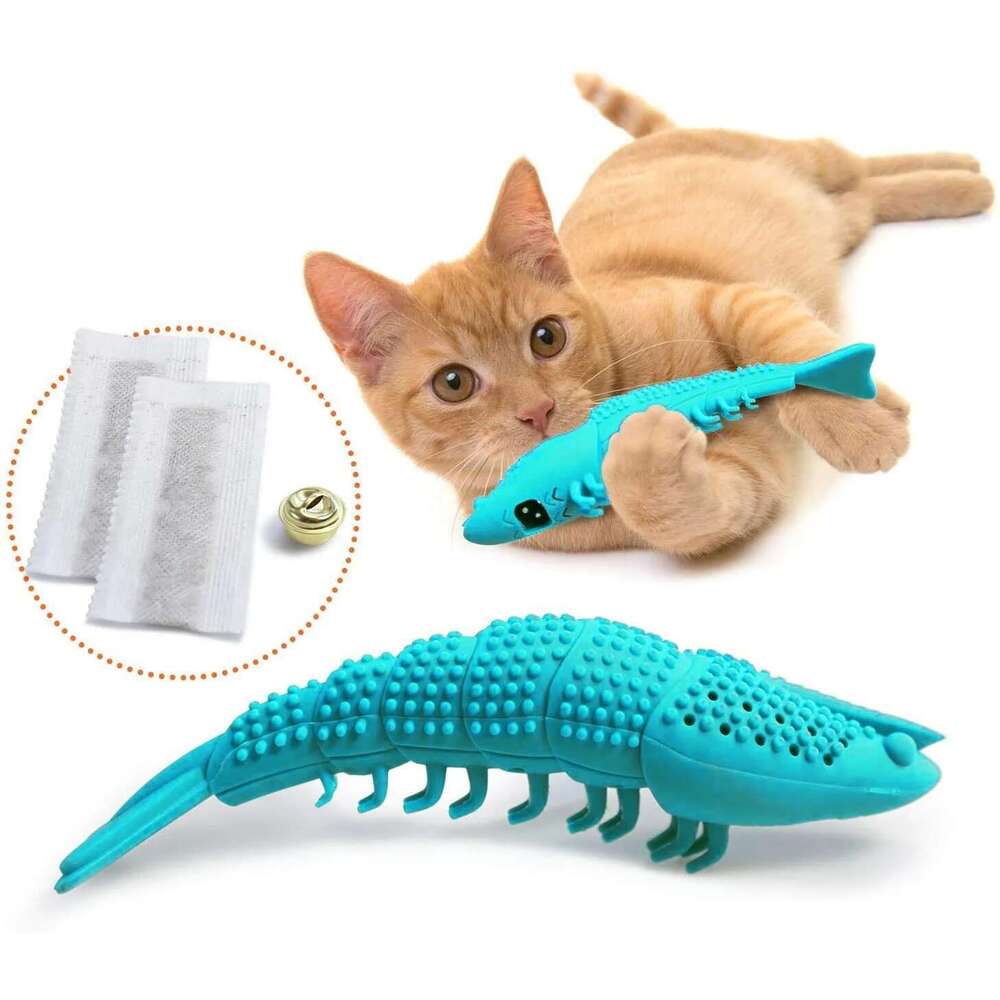 Toy-Durable Hard Rubber - Dental Care, Toothbrush Chew Cat Treat Toy Interactive Games