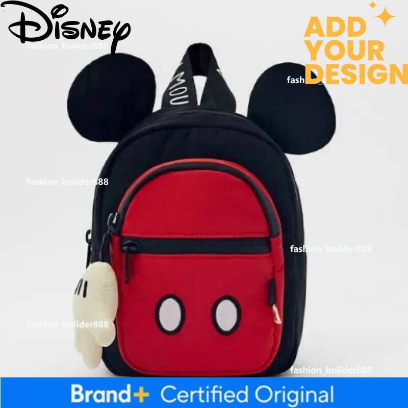 Custom Disney's Red Mickey Mouse Children's Multifunctional Lightweight Primary School Student Backpack