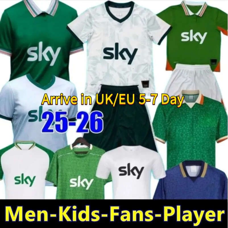 25 26 Ireland Home Green Soccer Jerseys Kit DOHERTY DUFFY St.Patrick's Day 2025 White Tops Tee Egan BRADY KEANE Hendrick McClean Football Shirt Men