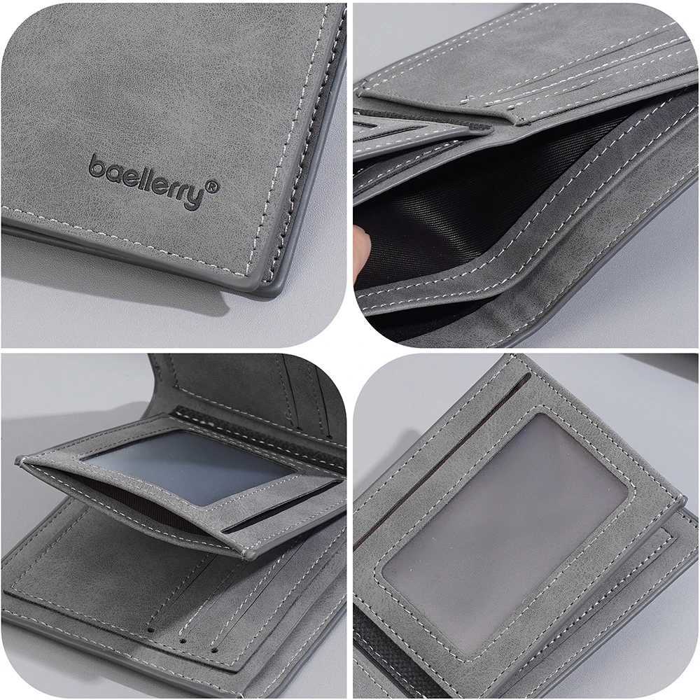 Baellerry New Simple Short Men Wallets High Quality Thin Card Holder Male Purses Photo Holder Small Classic Men Money ClipsT251119
