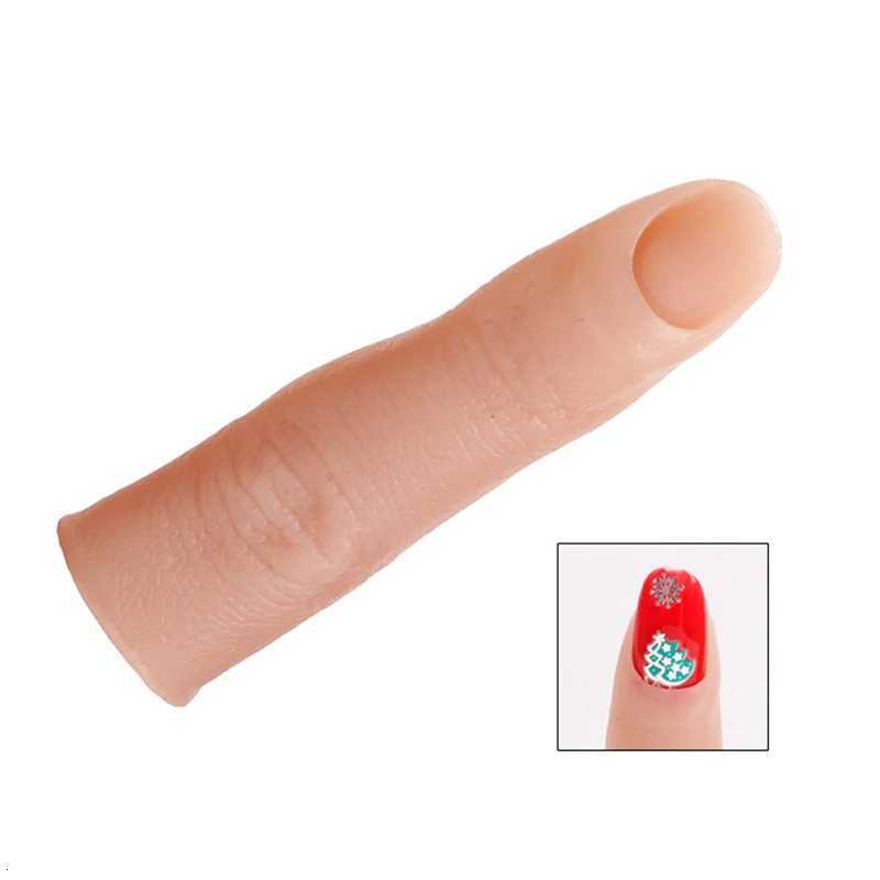 Soft Silicone Fake Finger for Nail Practice With Joints Bendable False Fingernails Hand Nails Tip Manicure Training AccesoriesT251118T251119
