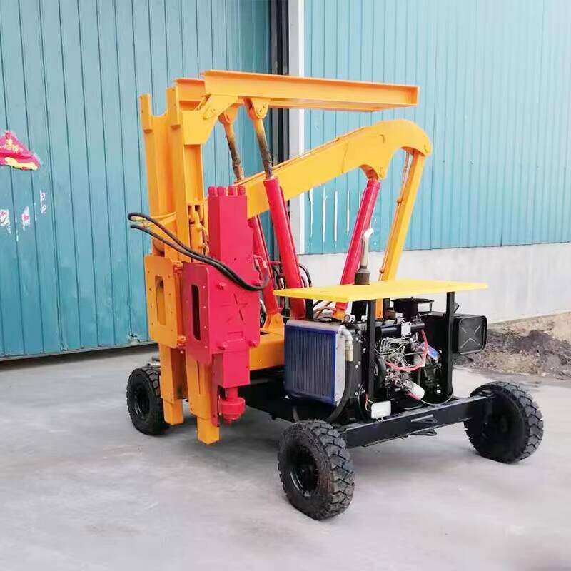 Robust Hydraulic Pile Driver for Highway Guardrail Installation