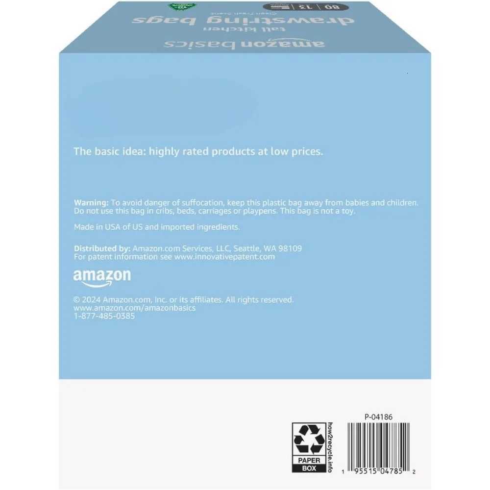 13 Gallon Tall Kitchen Drawstring Trash Bags Clean Fresh Scnet 10 Post Consumer Recycled 200 Count C251119