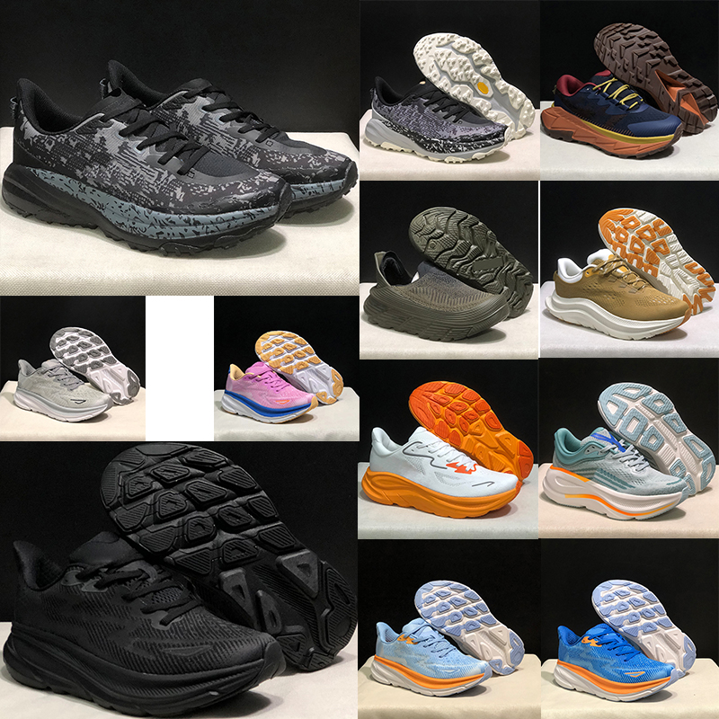 designer shoes womens clifton 9 bondi 8 mens shoes designer black white green yellow pink mens trainers sports sneakers size 5-13