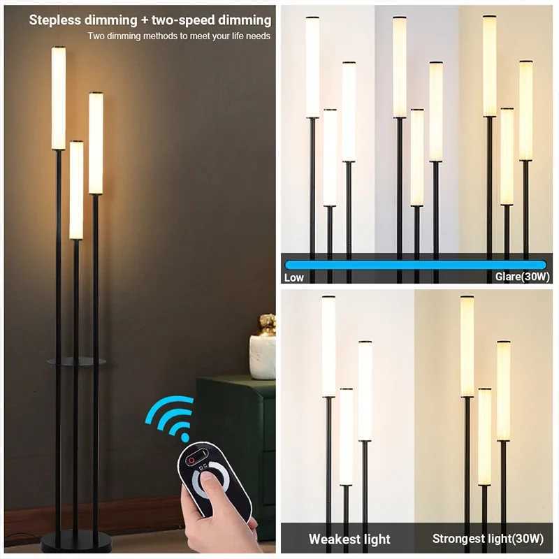 LED Shelf Floor Lamp Storage Standing Lighting Dimmable LED Floor lamp Indoor with remote control for Home Decoration Modern M251119