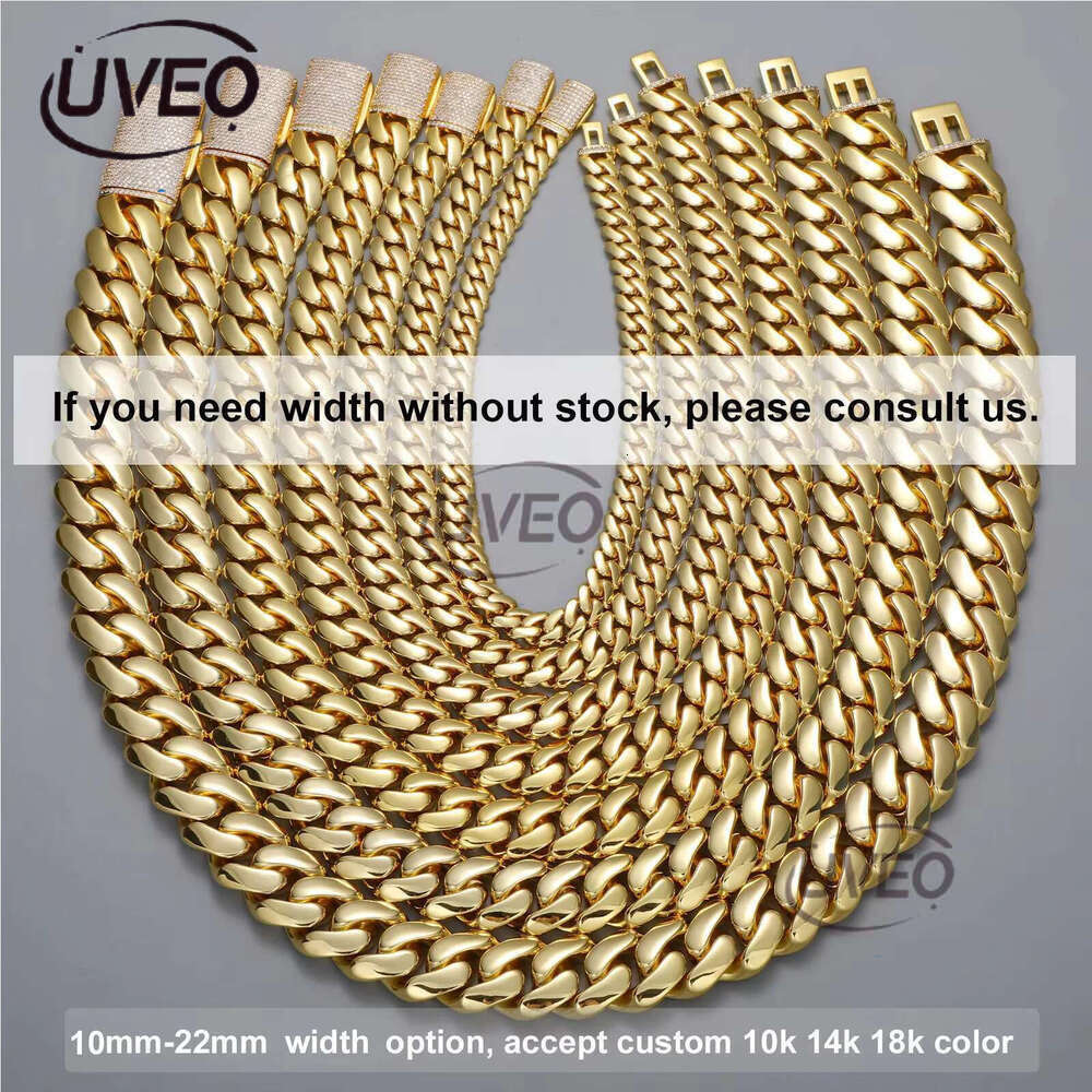 Cadenas cubana Wholesale Hip Hop Jewelry 14K Gold Plated Choker Solid Miami Cuban k Chain Necklace For Men