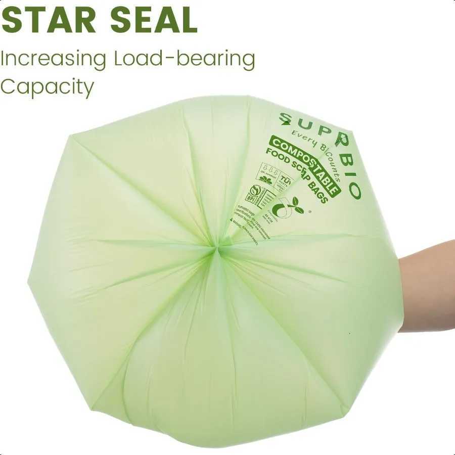 13 Gallon Compostable Kitchen Waste Bags with Handles Food Scrap Bags Certified by BPI OK compost INDUSTRIAL 30 Count 492L C251119