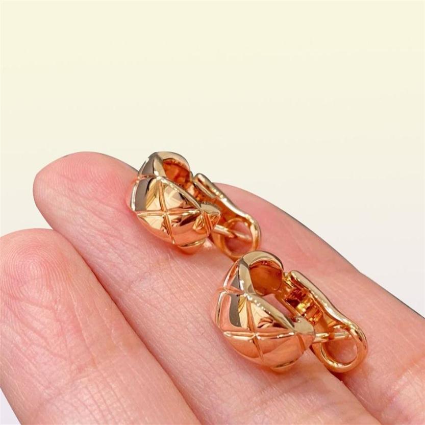 Brand Pure 925 Sterling Silver Jewelry Lozenge Earrings Crush Design Wedding Party Rose Gold Top Quality Fine 2106247922551208F