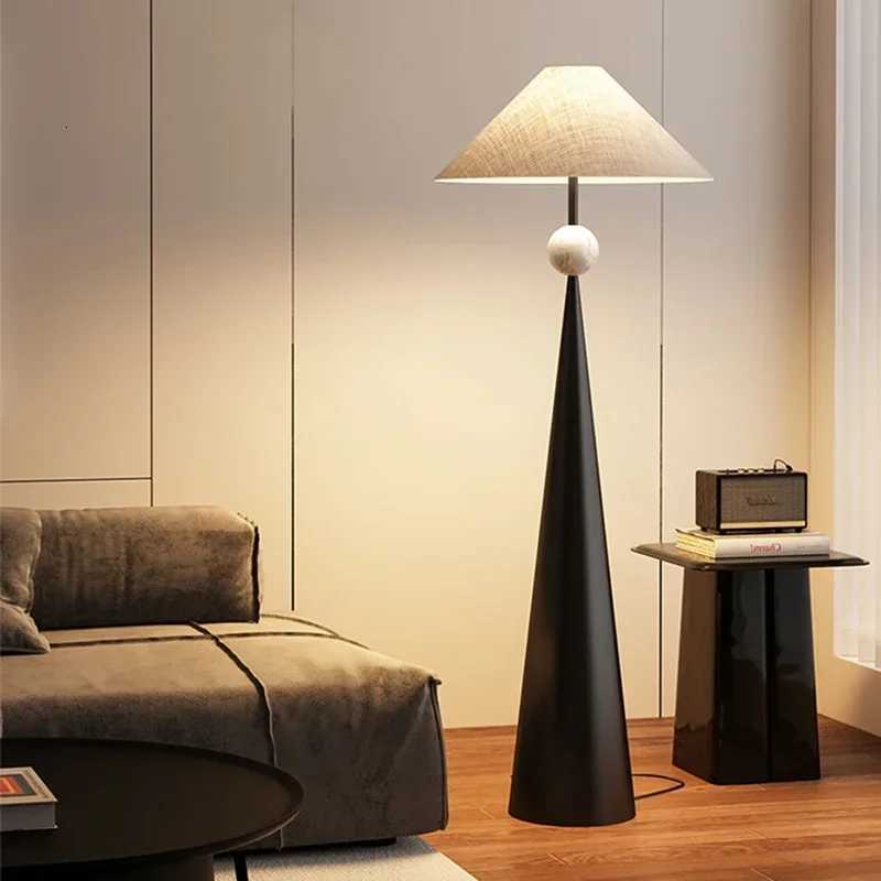 Japanese Designer Wabi-sabi Minimalist Floor Lamp Cloth Cover Art Decorative Stand Lights Living/Model Room Sofa Bedroom Bedside M251119