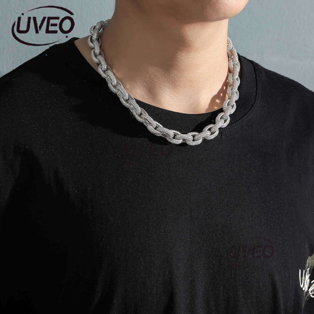 Luxury Hip Hop Chain Necklace 13mm ice out VVS Moissanite Cross Chain Necklace bracelet for men and women Free delivery
