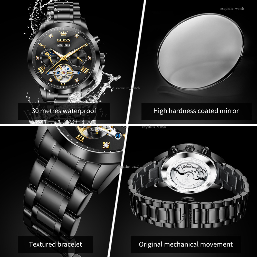OLEVS Brand Designer Men's Watch New Multi-functional Fashionable Mechanical Watch Luxury Business Classic Luminous Waterproof Men's Wristwa