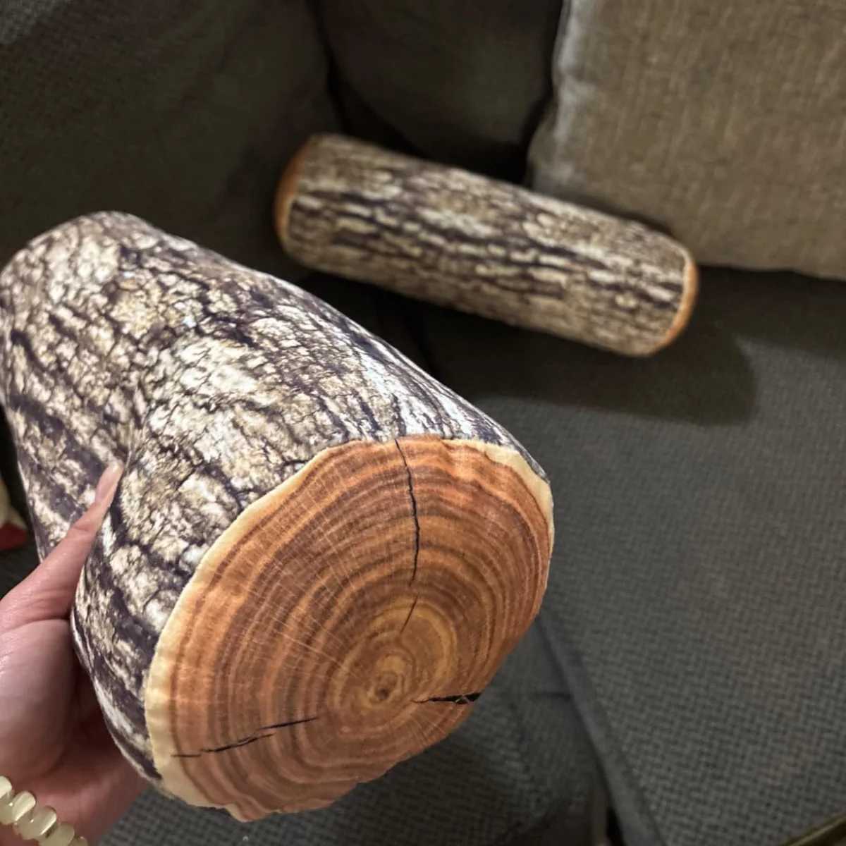 Decorative Round Throw Comfortable Cute Wood Log Cushion for HomeCouch Sofa Bedroom Living Room DecorM251119