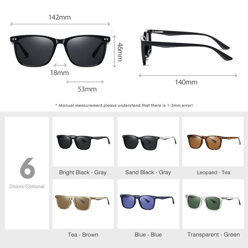LM Mens Square Sunglasses Women Polarized Lens TR90 Material Leopard Frame Tea Lens Fishing Driving Sun Glasses UV400 250411
