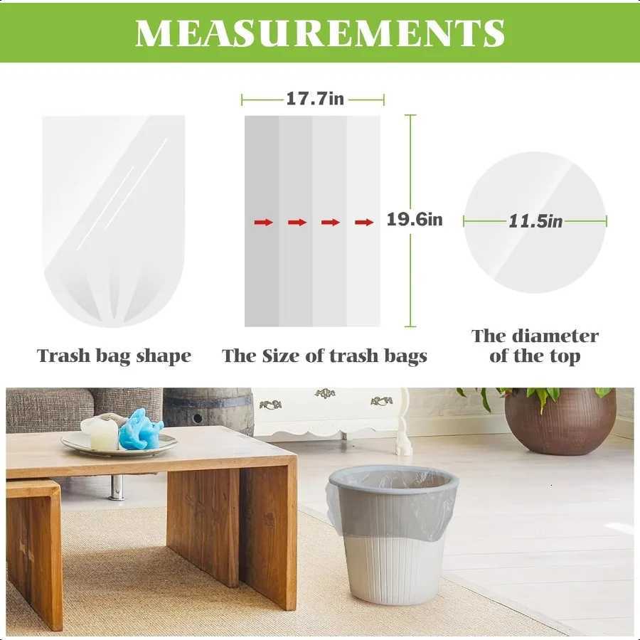 4 Gallon 330 Counts Strong Trash Bags Garbage Bags by Bathroom Trash Can Bin Liners Small Plastic Bags for home office kitchen C251119