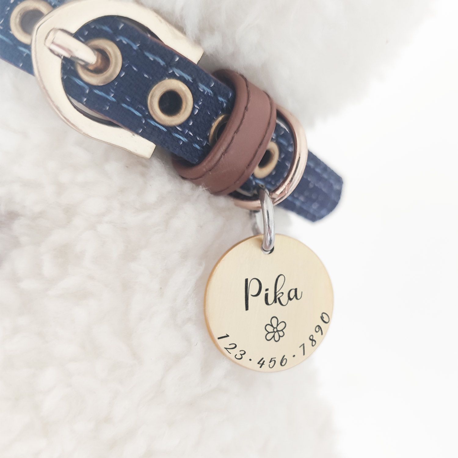 Personalized Pet ID Tag Collar - Custom Engraved Name Necklace Charm for Cats & Dogs (MW001) - view 8